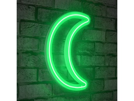 WALLXPERT Zidna LED dekoracija Crescent Green