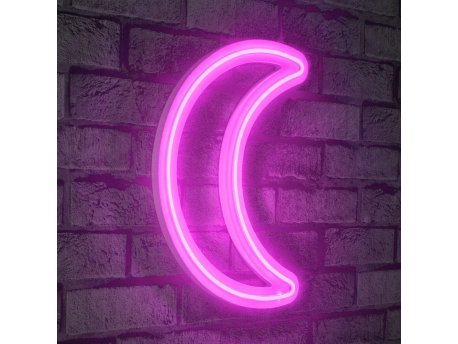 WALLXPERT Zidna LED dekoracija Crescent Pink