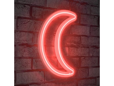 WALLXPERT Zidna LED dekoracija Crescent Red