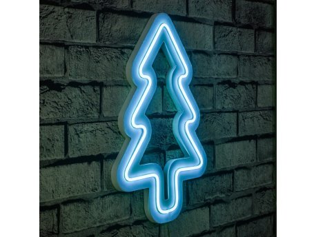 WALLXPERT Zidna LED dekoracija Christmas Pine Blue