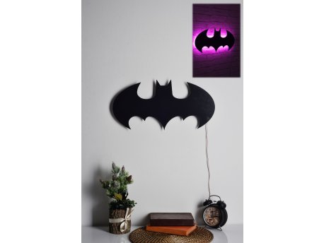 WALLXPERT Zidna LED dekoracija Batman Pink