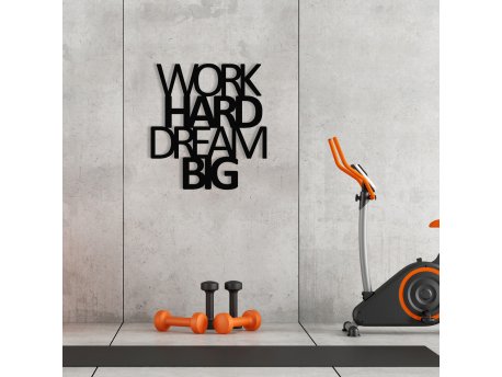 WALLXPERT Zidna dekoracija Work Hard Dream Bıg Metal Decor