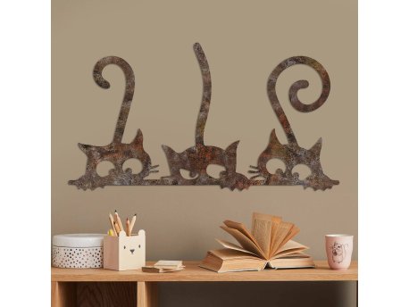 WALLXPERT Zidna dekoracija Rusty Cats 1