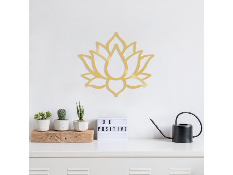 WALLXPERT Zidna dekoracija Lotus Flower 1 Gold