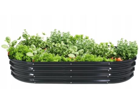 CHOMIK Bastenska zardjinjera za povrce i cvece 240 x 120 x 30 cm, ovalna, antracit