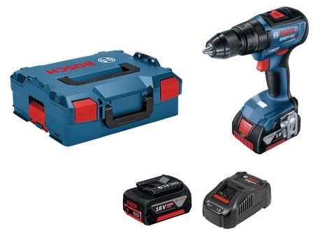 BOSCH plavi alat Akumulatorska vibraciona bušilica, odvrtač GSB 18V-50, 2x5,0Ah, 06019H5101