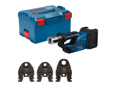 BOSCH plavi alat Akumulatorska presa za cevi GPT 18V-19 Solo, čeljusti TH16, TH20 i TH26, bez baterije i punjača, L-BOXX, 06019M2004