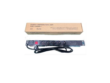 GEMBIRD Razvodni PDU panel za rack 19 in, sa 5 uticnih mesta, kabl 2m (aluminijum)