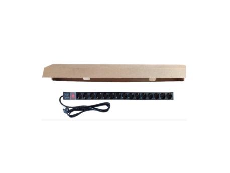 GEMBIRD Razvodni PDU panel za rack 19 in, sa 15 uticnih mesta, kabl 2m (aluminijum)
