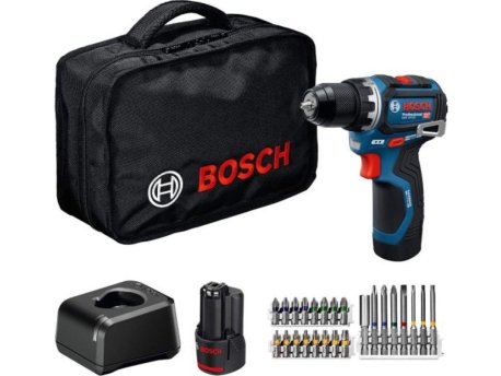 BOSCH plavi alat GSR 12V-32 akumulatorska bušilica - odvrtač, 2x2.0Ah, torba, set bitova, 06019N7006