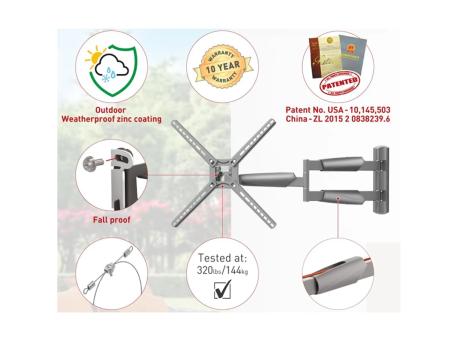 BARKAN BM343XLOD LCD TV zglobni zidni nosač do 65 inča sivi