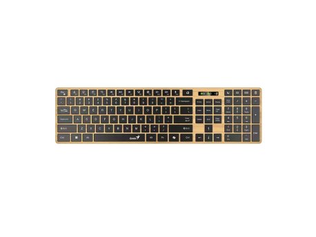 GENIUS Tastatura SlimStar 7250BT, AI, Pine Wood US wireless