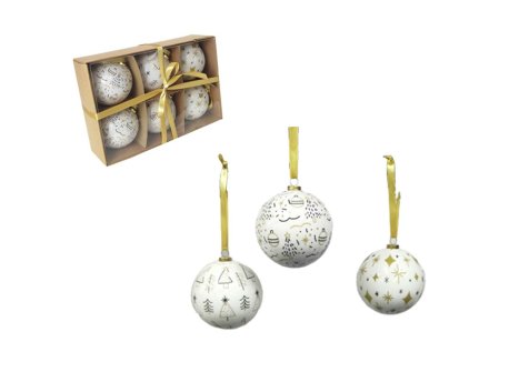 Denis Božićne kuglice, 7.5 cm, 6 kom/pak, mix sa 3 dezena