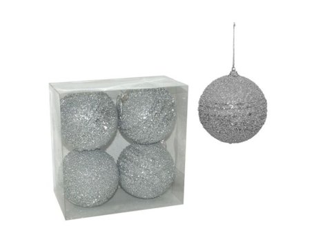 Denis Srebrne kuglice 10 cm pakovanje 4/1