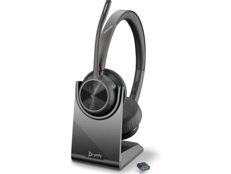 HP Poly Voyager 4320 Headset +BT700 dongle +Charging Stand, Black ( 77Z00AA )