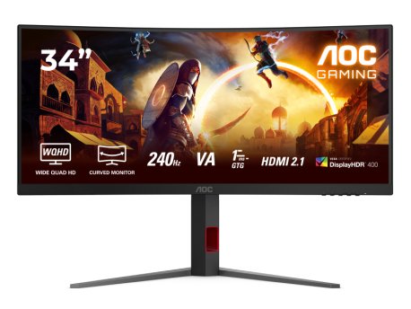 AOC CU34G4Z WQHD 3440x1440 Fast VA 240 Hz Curved Gaming Monitor
