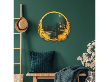 WALLXPERT Dekorativno ogledalo Palm Mirror L Gold