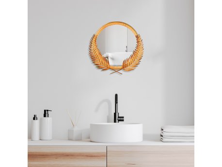 WALLXPERT Dekorativno ogledalo Palm Mirror M Bronze