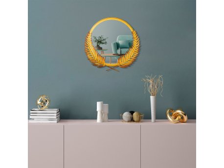 WALLXPERT Dekorativno ogledalo Palm Mirror S Gold