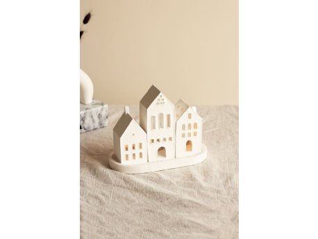 WALLXPERT Svećnjak Three House White