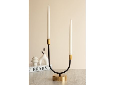 WALLXPERT Svećnjak Half Moon Gold Black