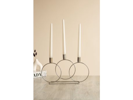 WALLXPERT Svećnjak Circle Silver
