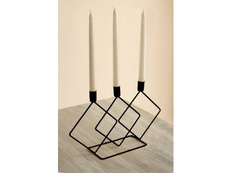 WALLXPERT Svećnjak Asymmetric Metal Black