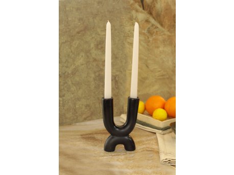WALLXPERT Svećnjak i sveće set Two Arms Black