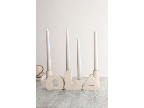 WALLXPERT Set svećnjaka Geometric Beige