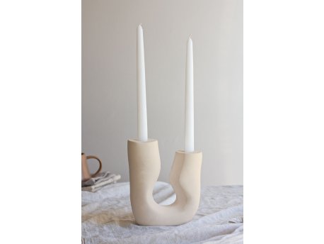 WALLXPERT Svećnjak i sveće set Asymmetric Beige