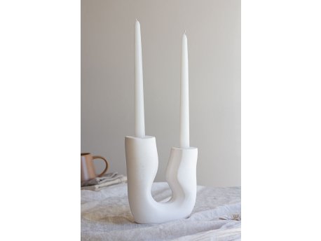 WALLXPERT Svećnjak i sveće set Asymmetric White