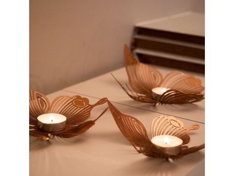 WALLXPERT Set svećnjaka Papilio Tealight Set of 3 APT581 Copper
