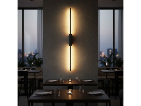 BBLINK Crna zidna LED lampa 12W 3000K IP20 1m