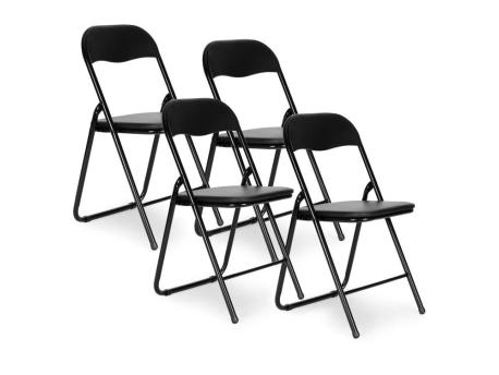 ModernHome Skopive stolice set od 4 black eco-leather OUTLET