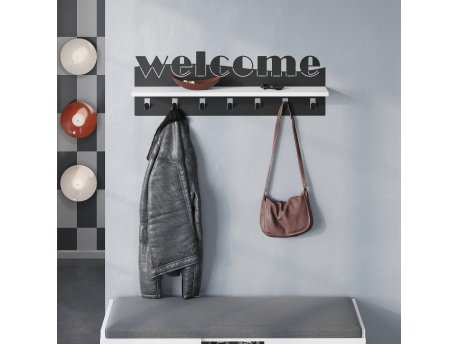 WALLXPERT Čiviluk Welcome Hanger White