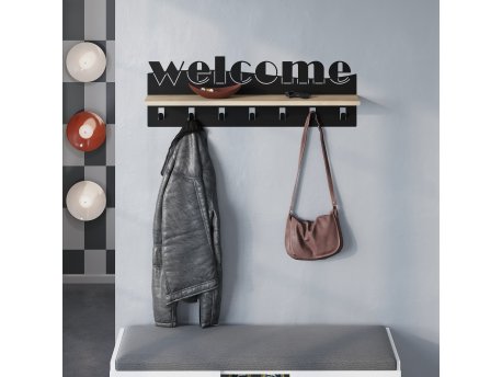 WALLXPERT Čiviluk Welcome Hanger Sapphire Oak