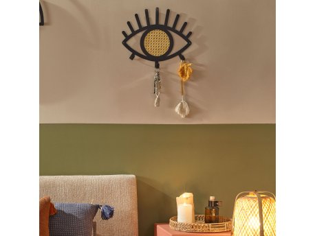 WALLXPERT Čiviluk Rattan Eyes Metal Wall Hanger APT527