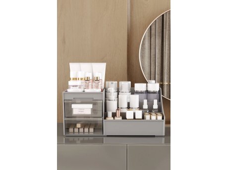 WALLXPERT Organizer za šminku Elegance Grey Transparent