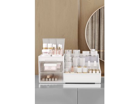 WALLXPERT Organizer za šminku Elegance White Transparent