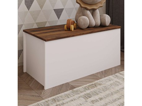 HANAH HOME Kutija za igračke Florya White Rustic Walnut