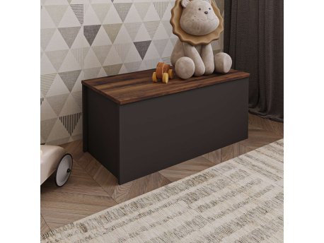 HANAH HOME Kutija za igračke Florya Anthracite Rustic Walnut