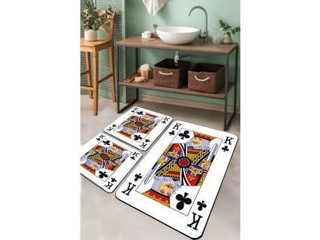 L`ESSENTIEL MAISON Set 3 prostirke za kupatilo Karo Playing Card