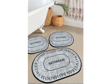 L`ESSENTIEL MAISON Set 3 prostirke za kupatilo Baindos Grey