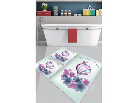 L`ESSENTIEL MAISON Set 3 prostirke za kupatilo Purple Balloon