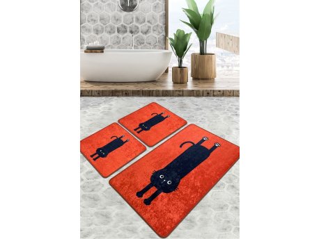 L`ESSENTIEL MAISON Set 3 prostirke za kupatilo Comfort Red