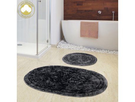 L`ESSENTIEL MAISON Set 2 prostirke za kupatilo Damaks O Anthracite