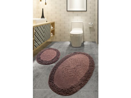 L`ESSENTIEL MAISON Set 2 prostirke za kupatilo Piante Oval Brown