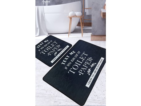 L`ESSENTIEL MAISON Set 2 prostirke za kupatilo Toilet Black