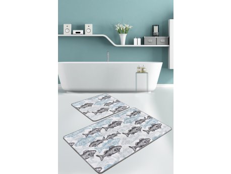 L`ESSENTIEL MAISON Set 2 prostirke za kupatilo Aqua Fish Djt