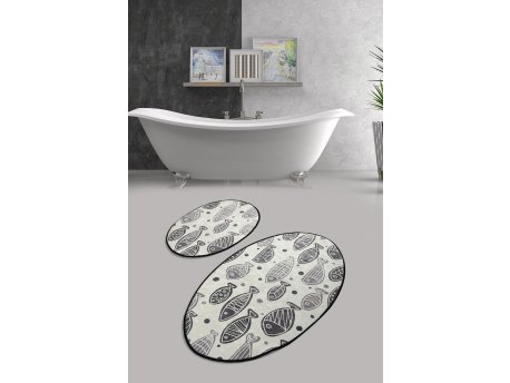 L`ESSENTIEL MAISON Set 2 prostirke za kupatilo Fish Djt White